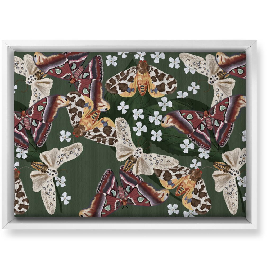 Moth Frenzy - Multi Wall Art, White, Single piece, Canvas, 10x14, Multicolor