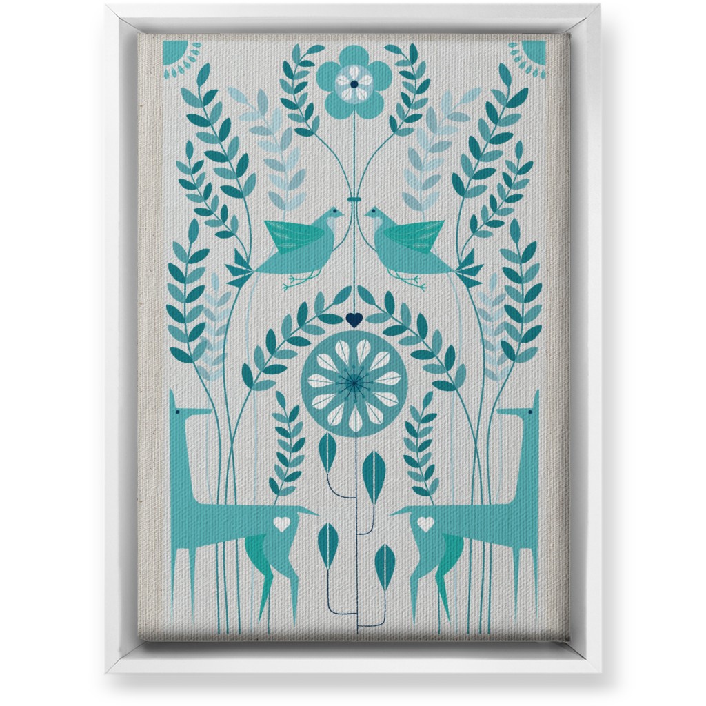 Peaceful Folk of the Forest Wall Art, White, Single piece, Canvas, 10x14, Blue, True Blue