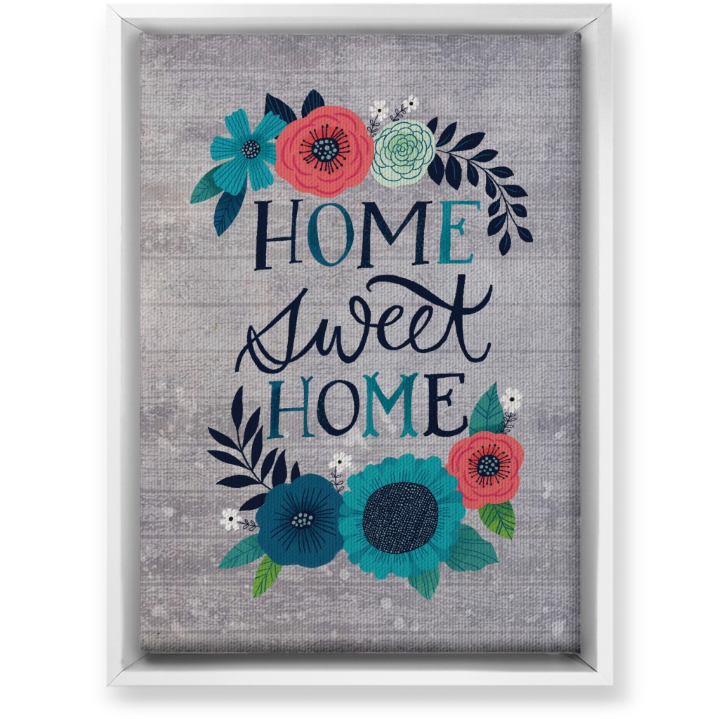 Home Sweet Home - Gray Wall Art, White, Single piece, Canvas, 10x14, Gray