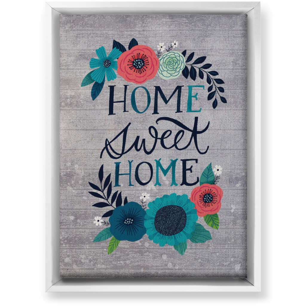 Home Sweet Home - Gray Wall Art, White, Single piece, Canvas, 10x14, Gray, Gray
