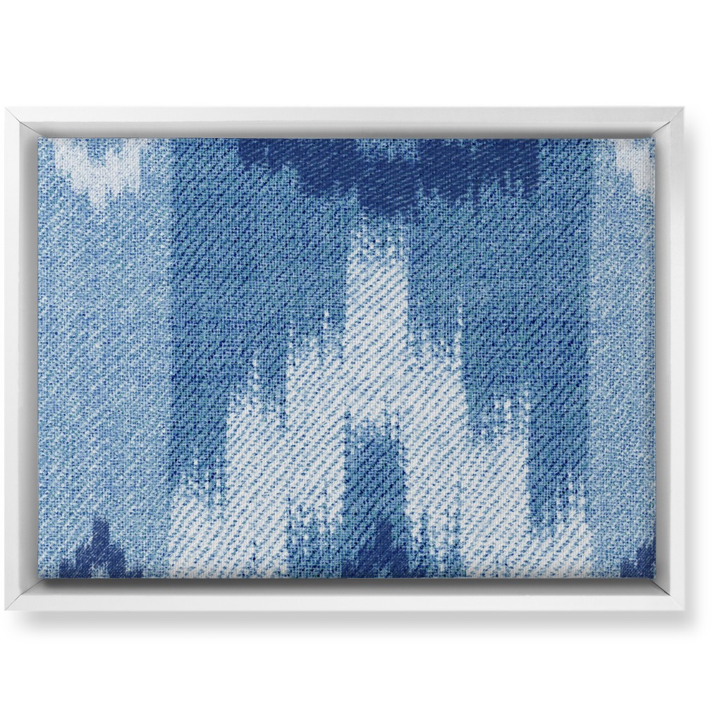 Blue Ikat Wall Art, White, Single piece, Canvas, 10x14, Blue