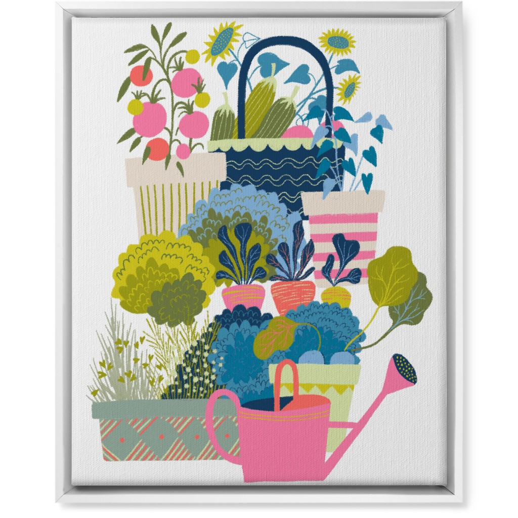 Growing Herbs and Flower Gardens - Multi Wall Art, White, Single piece, Canvas, 16x20, Multicolor