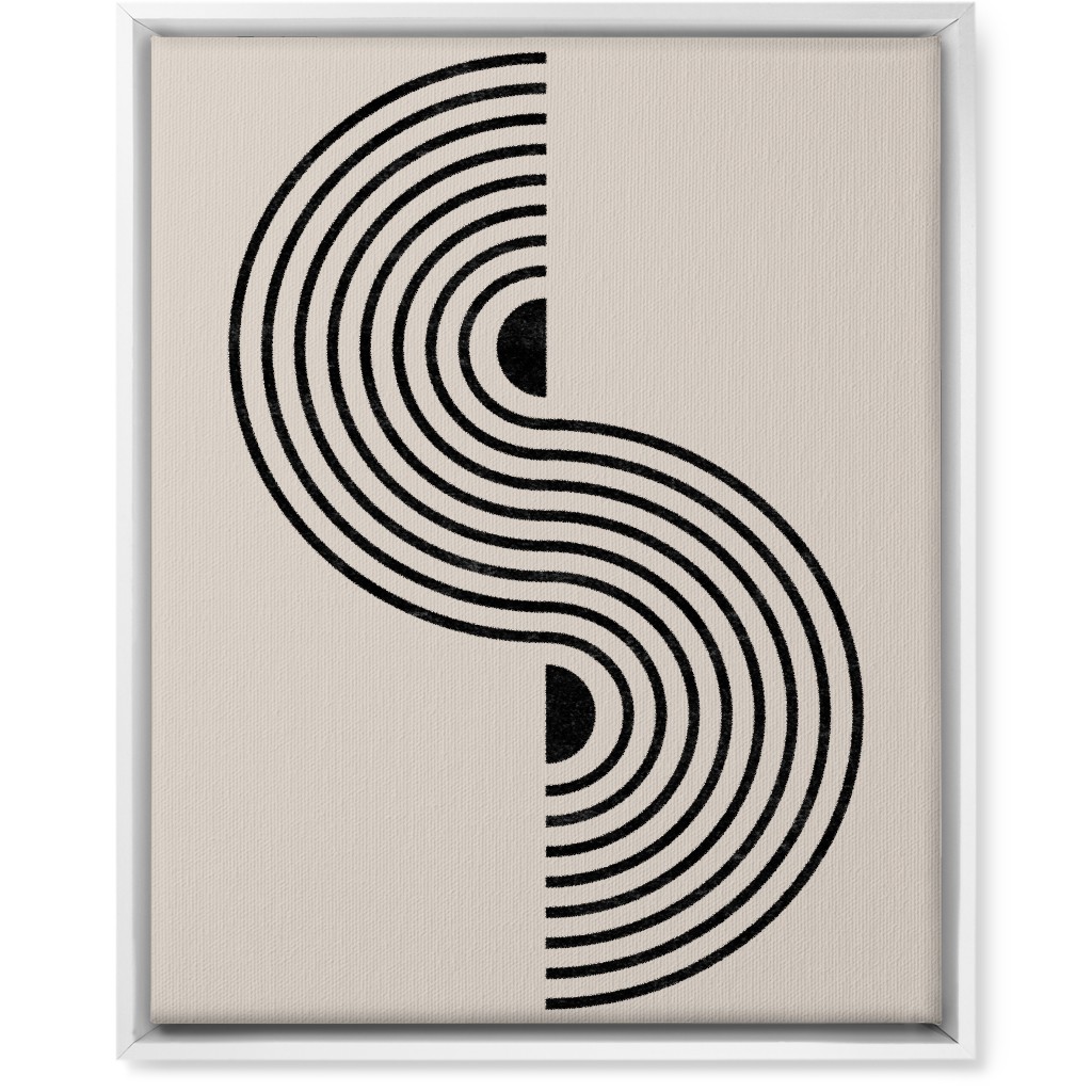 Minimal Geometric Lines - Neutral Wall Art, White, Single piece, Canvas, 16x20, Beige