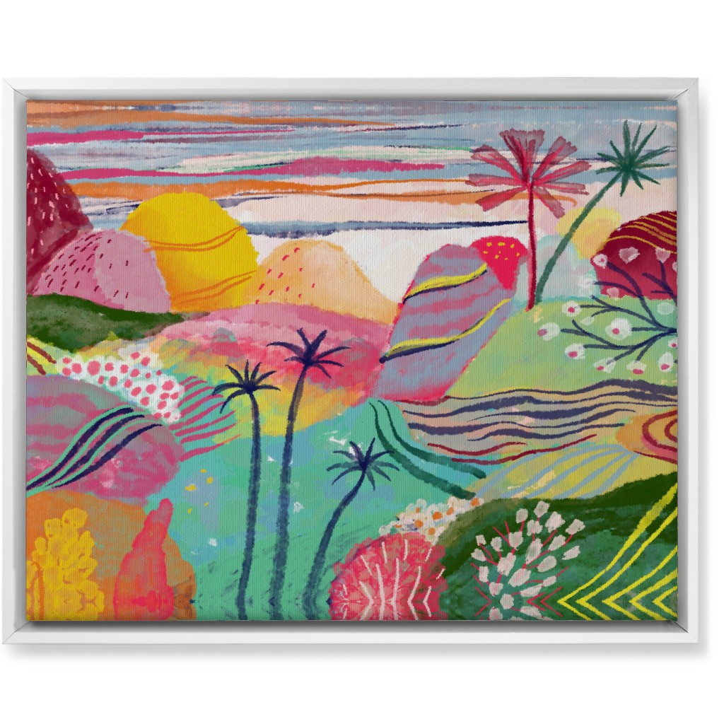 Abstract Dreamy Hills - Vibrant Wall Art, White, Single piece, Canvas, 16x20, Multicolor