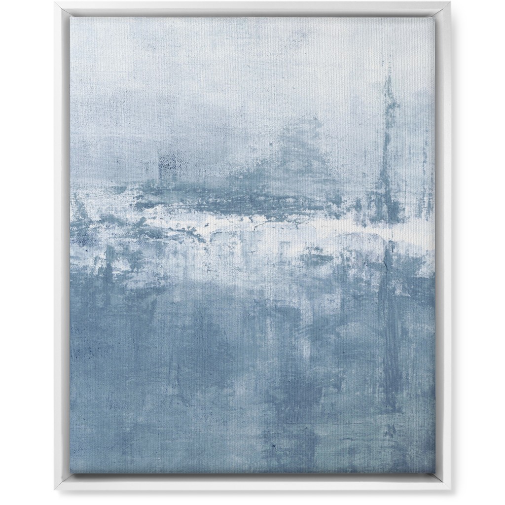 Right Tranquil Diptych - Blue Wall Art, White, Single piece, Canvas, 16x20, Blue, True Blue