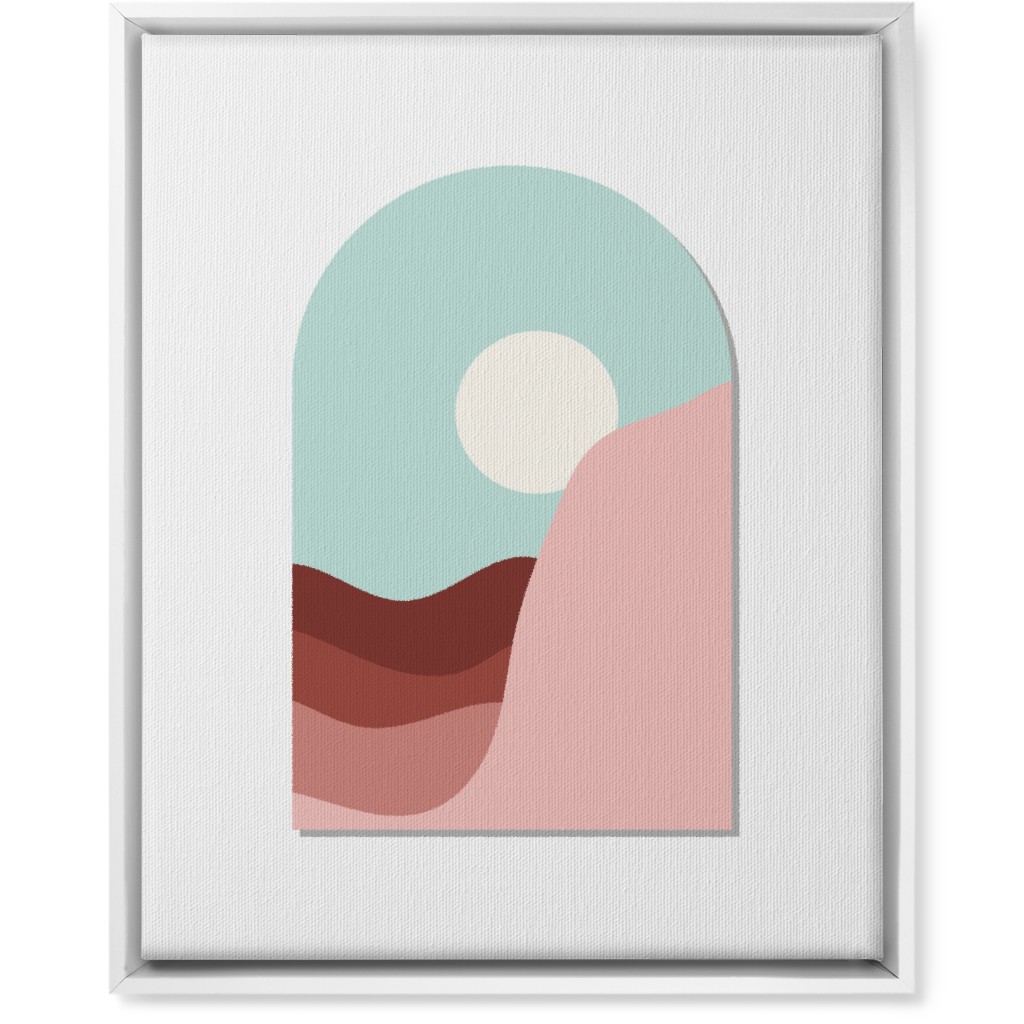 Abstract Desert Landscape in Window Daylight Wall Art, White, Single piece, Canvas, 16x20, Multicolor