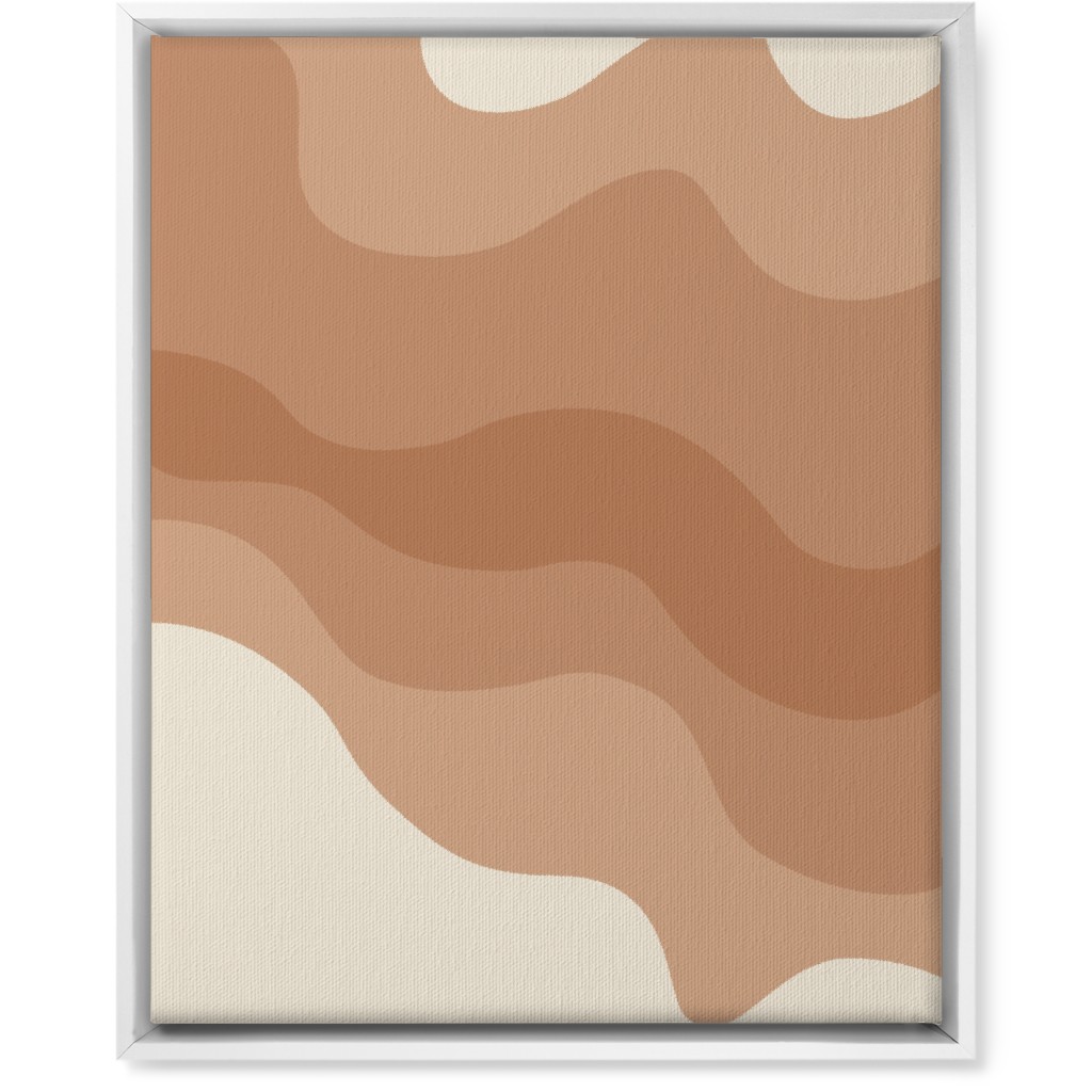 Retro Abstract Waves Wall Art, White, Single piece, Canvas, 16x20, Orange, Desert Rose