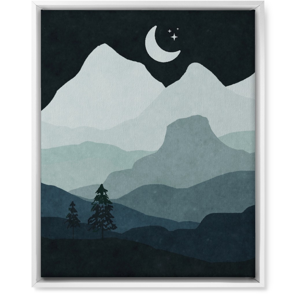 Mountain View Wall Art, White, Single piece, Canvas, 16x20, Green, Silhouette