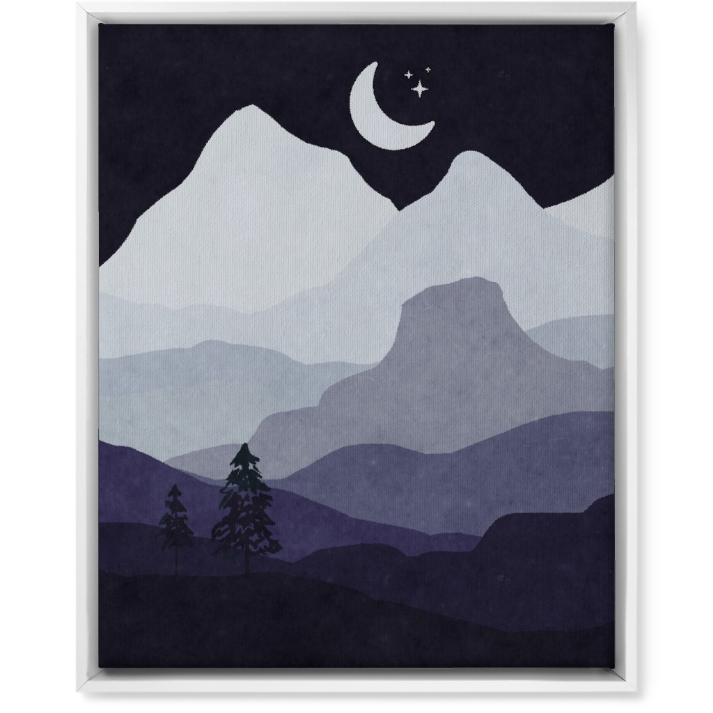 Mountain View Wall Art, White, Single piece, Canvas, 16x20, Purple