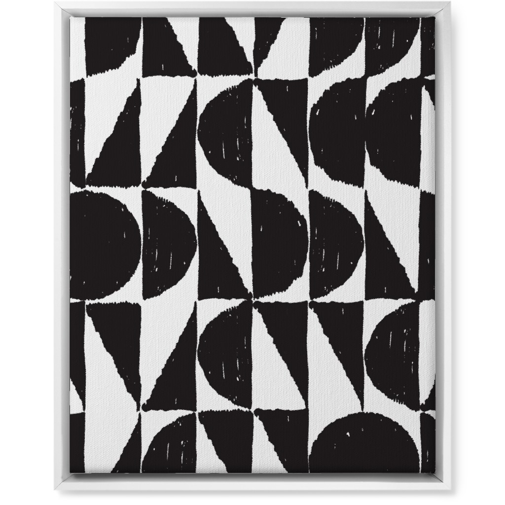 Mod Shapes Wall Art, White, Single piece, Canvas, 16x20, Black, Charcoal