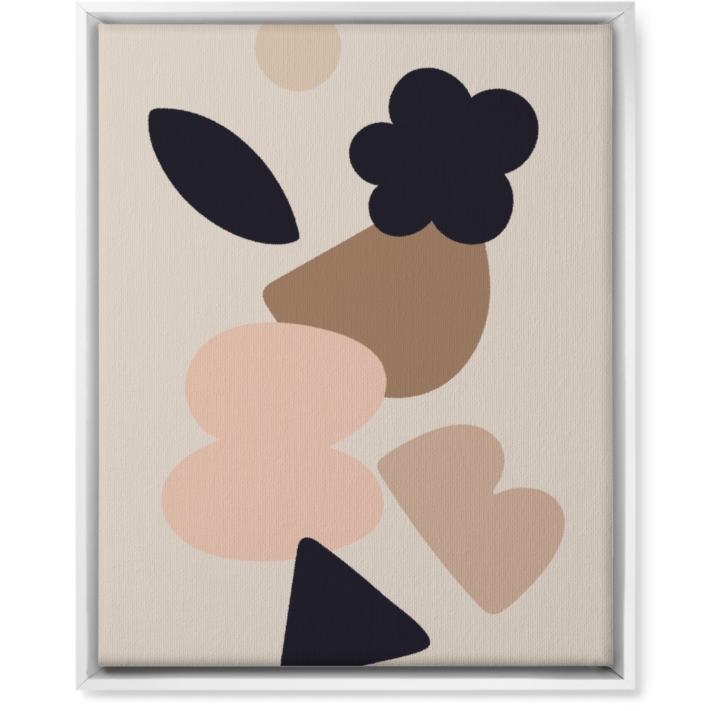 Collage Abstract - Neutral Wall Art, White, Single piece, Canvas, 16x20, Beige, Pearl