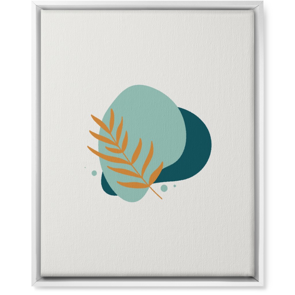 Shapes and Fern Leaf Vi Wall Art, White, Single piece, Canvas, 16x20, Green