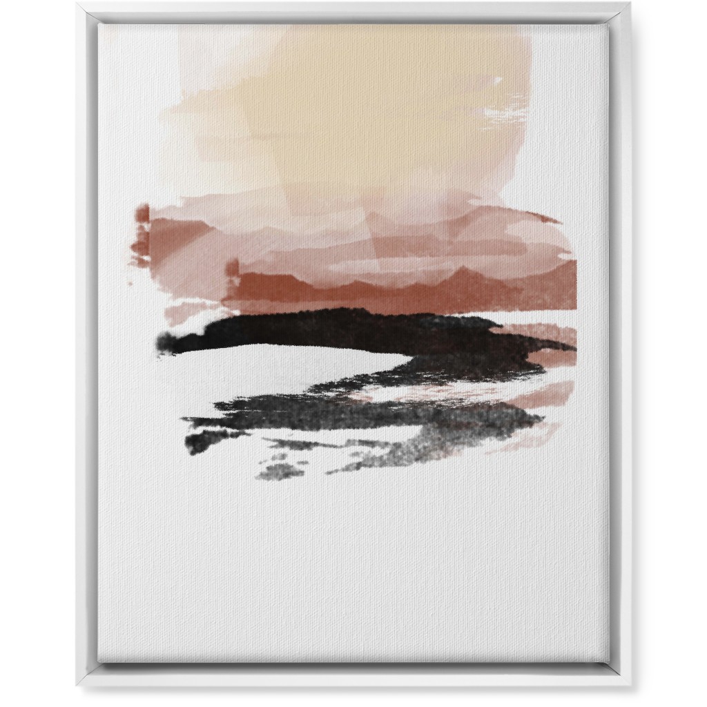 Abstract Sunset - Multi Wall Art, White, Single piece, Canvas, 16x20, Pink