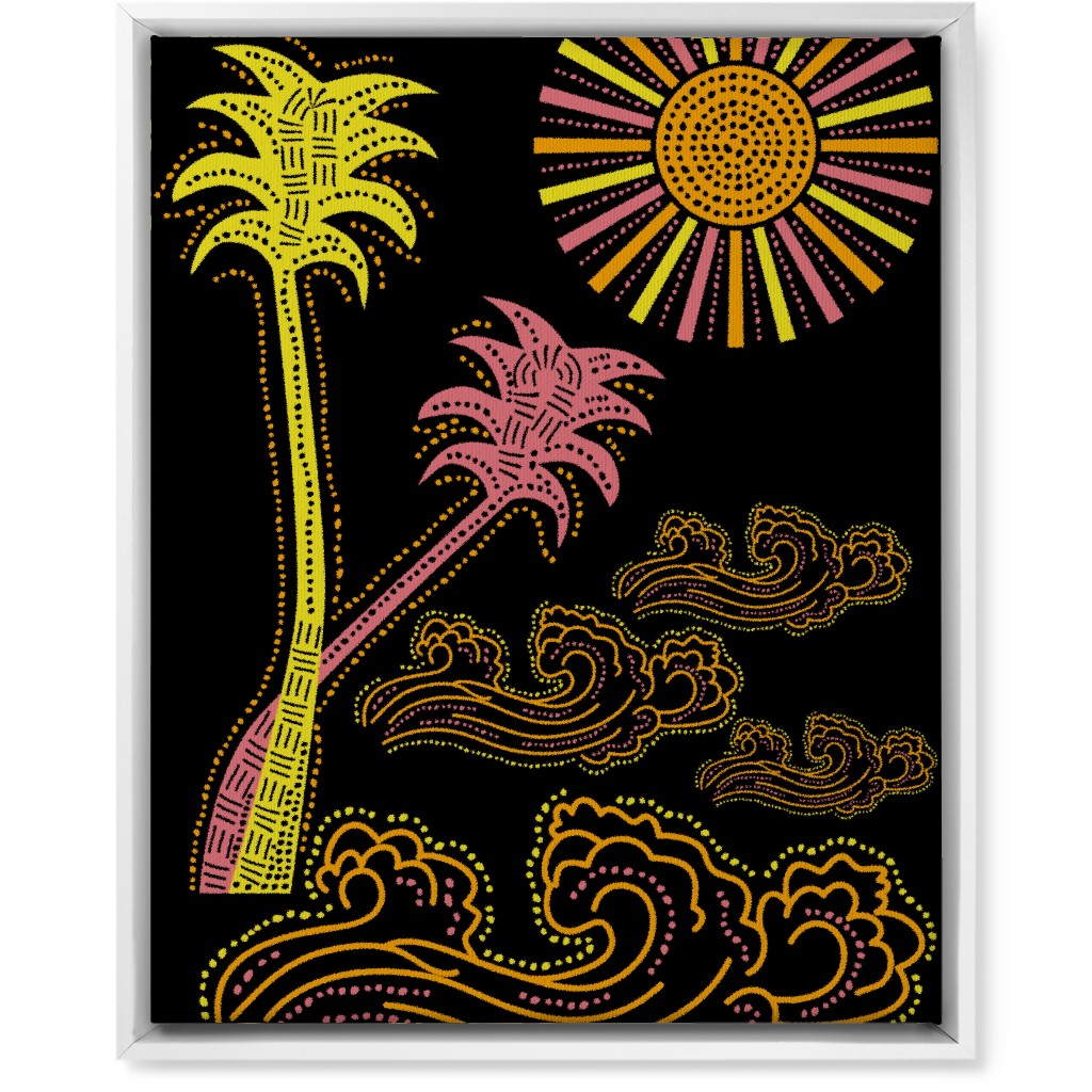 Optimistic Sunny Tropical Summer Art Wall Art, White, Single piece, Canvas, 16x20, Multicolor