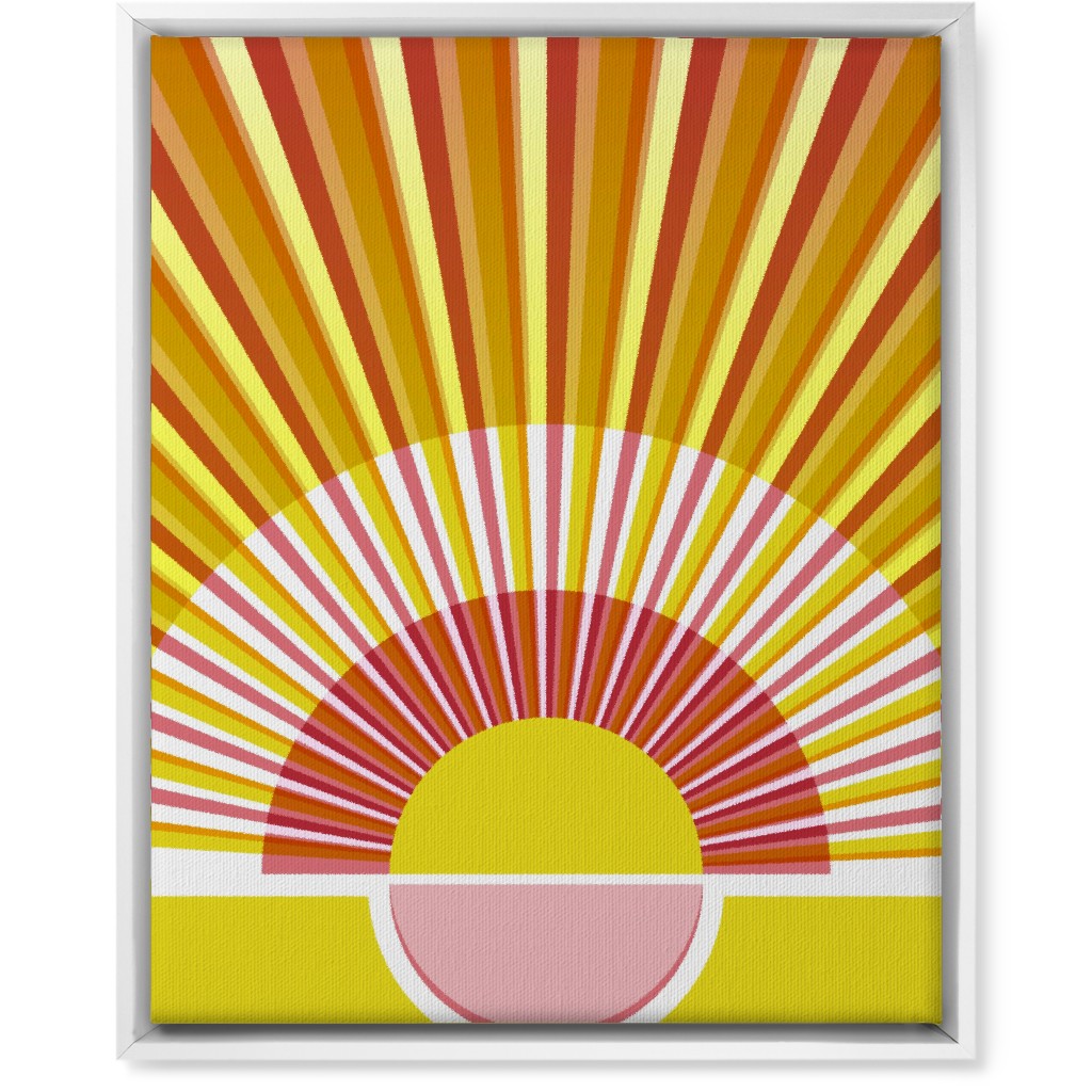 Sunrise Optimism - Warm Wall Art, White, Single piece, Canvas, 16x20, Yellow