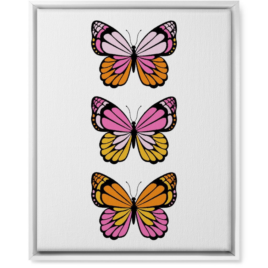 Butterfly Y2k - Warm Wall Art, White, Single piece, Canvas, 16x20, Multicolor