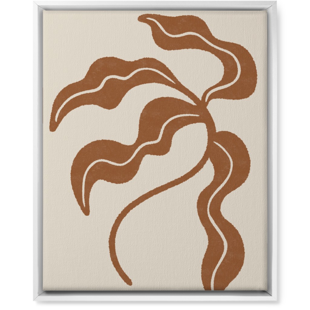 Minimalist Foliage - Neutral Wall Art, White, Single piece, Canvas, 16x20, Beige, Pearl