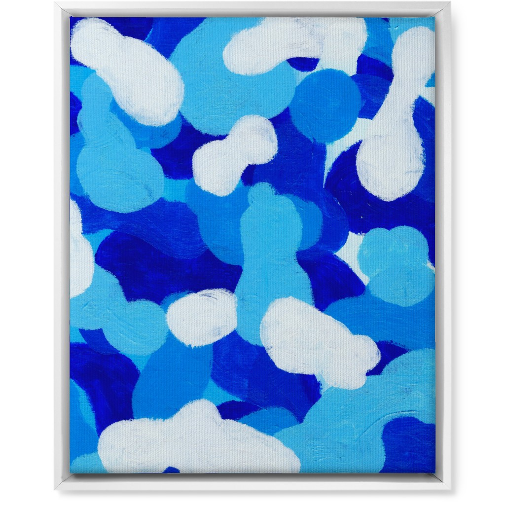 Abstract Cloud - Blue Wall Art, White, Single piece, Canvas, 16x20, Blue, True Blue