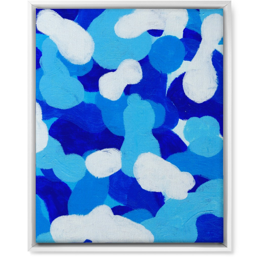 Abstract Cloud - Blue Wall Art, White, Single piece, Canvas, 16x20, Blue