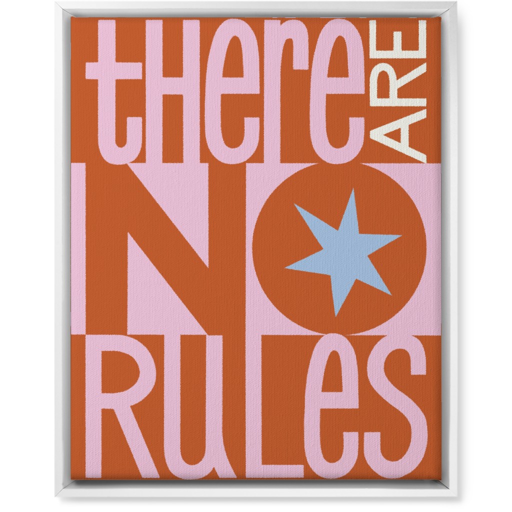 There Are No Rules Wall Art, White, Single piece, Canvas, 16x20, Pink