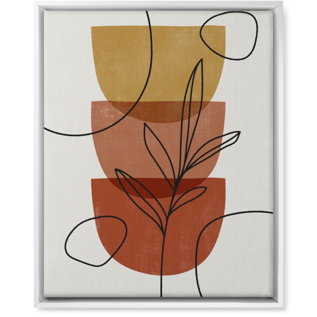Abstract Leaf Stack - Terracotta and Ivory Wall Art, White, Single piece, Canvas, 16x20, Brown