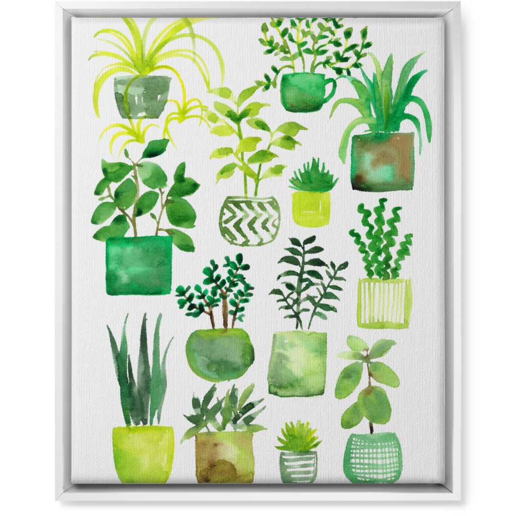 House Plants - Green Wall Art, White, Single piece, Canvas, 16x20, Green