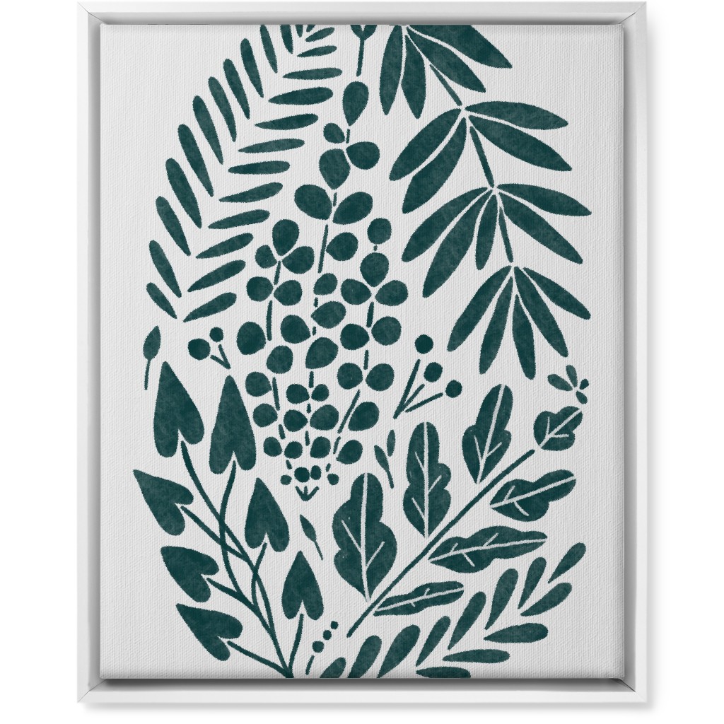 Botanical Composition Wall Art, White, Single piece, Canvas, 16x20, Green, Hemlock