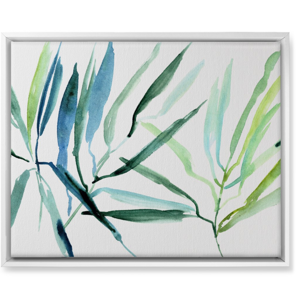 Watercolor Tropical Botanicals Wall Art, White, Single piece, Canvas, 16x20, Green, Hemlock