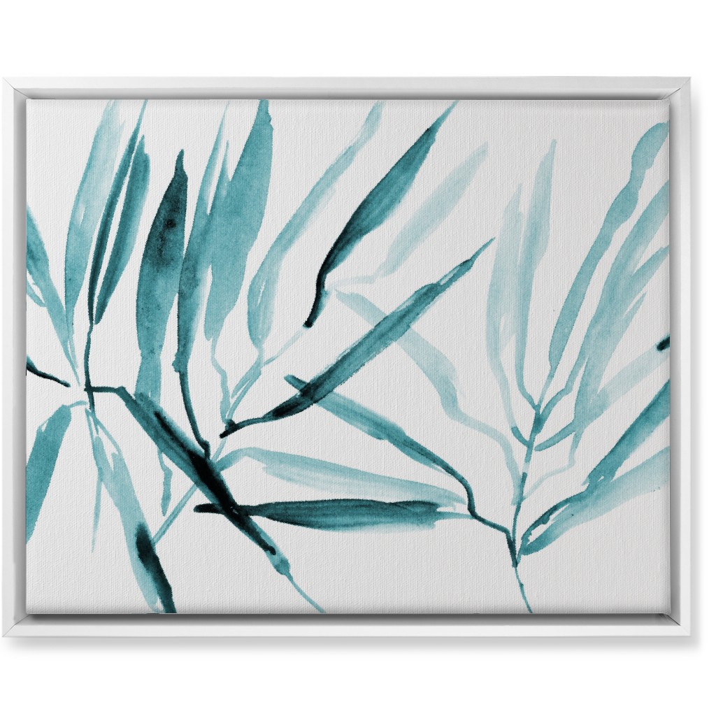 Watercolor Tropical Botanicals Wall Art, White, Single piece, Canvas, 16x20, Blue, Silver Lake