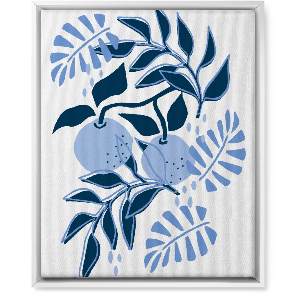 Tangerines Wall Art, White, Single piece, Canvas, 16x20, Blue