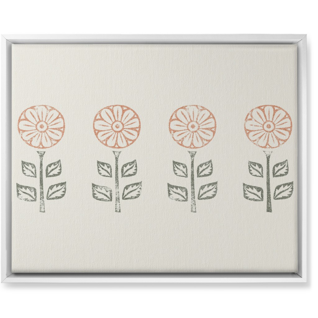 Floral Block Print Ii Wall Art, White, Single piece, Canvas, 16x20, Pink, Alpaca