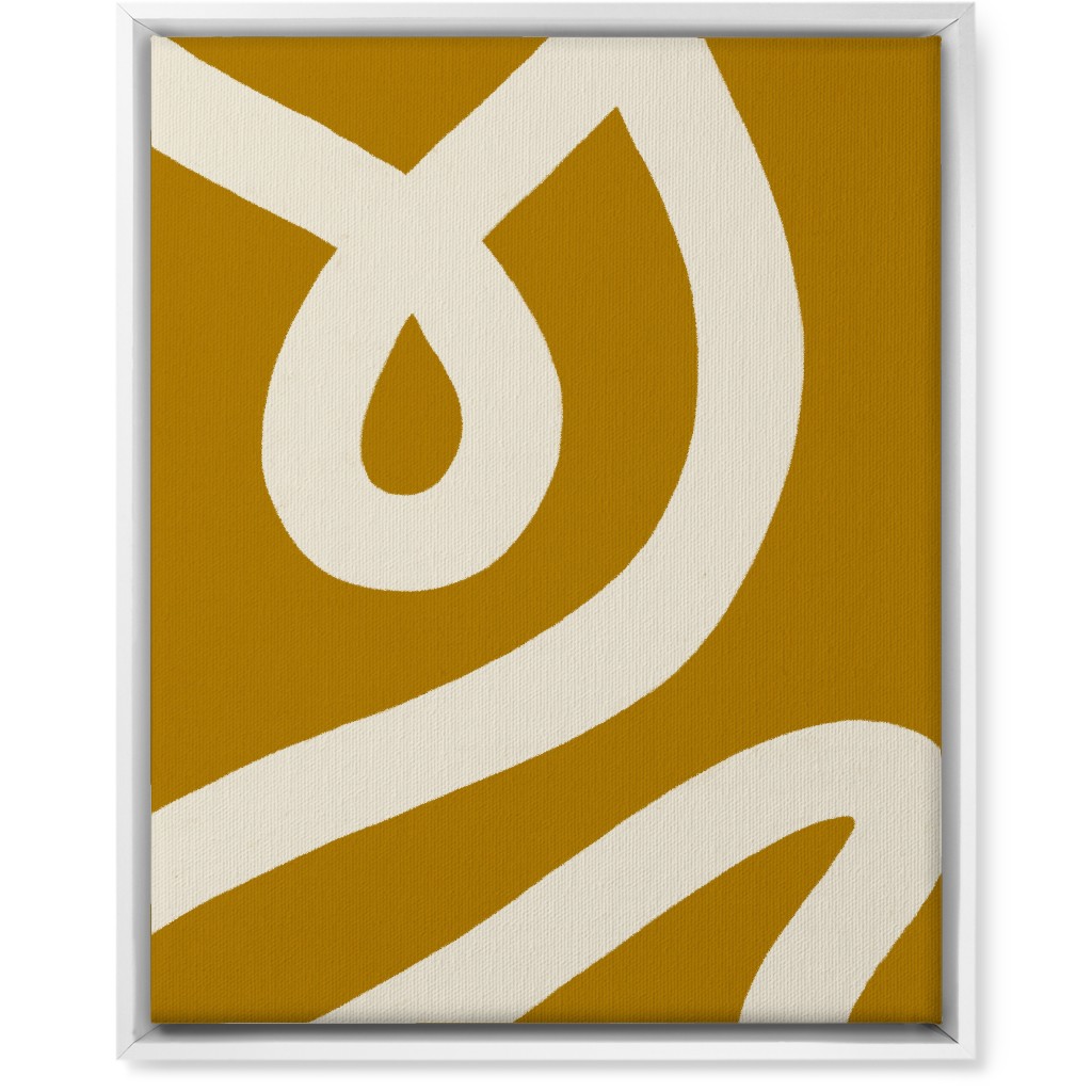 Tangled Brush Strokes V Wall Art, White, Single piece, Canvas, 16x20, Yellow, Golden