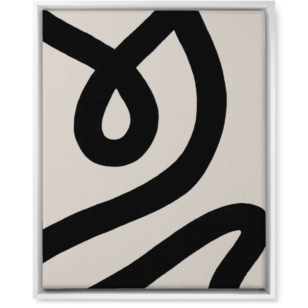 Tangled Brush Strokes V Wall Art, White, Single piece, Canvas, 16x20, Beige, Black