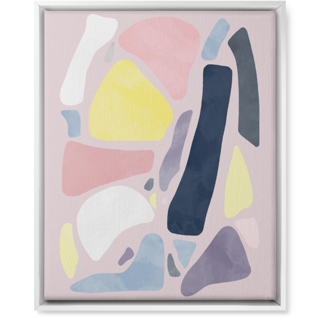 Organic Abstract Shapes - Multi Wall Art, White, Single piece, Canvas, 16x20, Multicolor