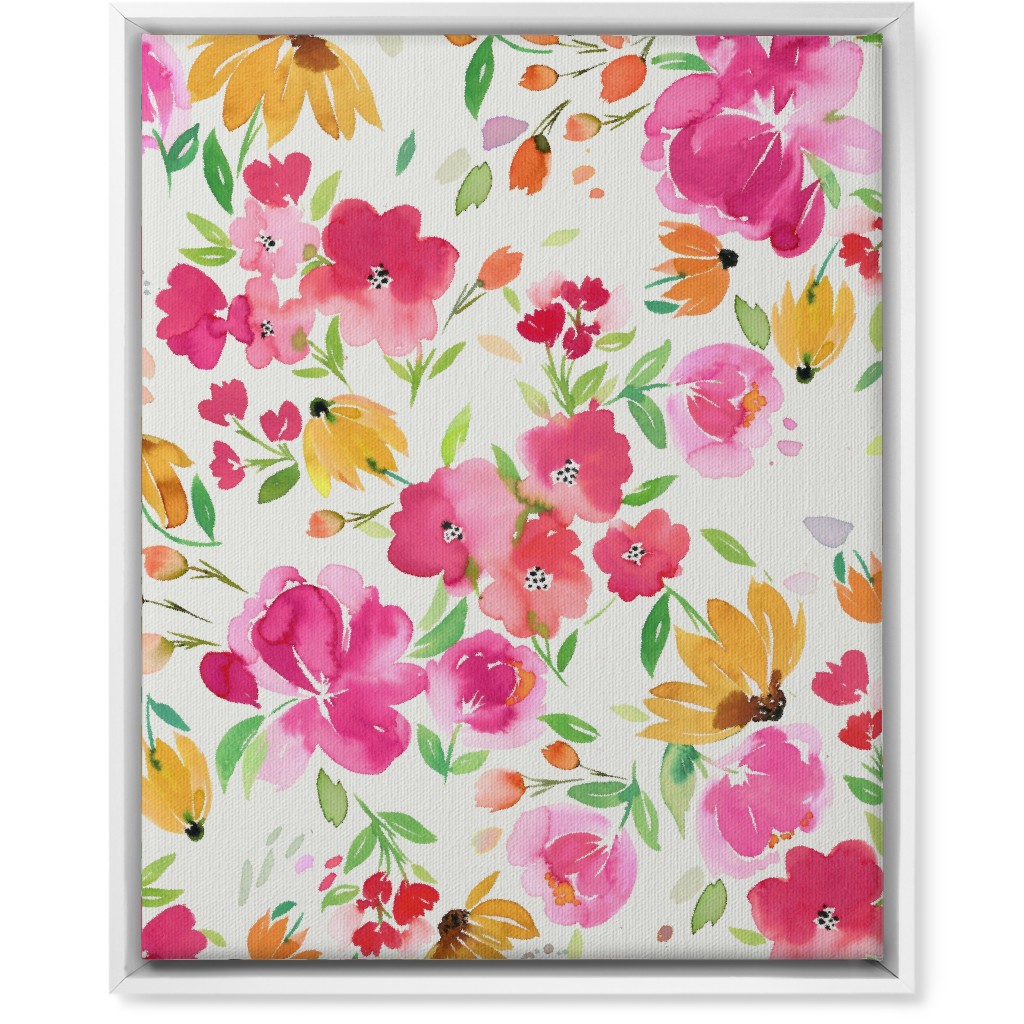 Smells Like Spring Wall Art, White, Single piece, Canvas, 16x20, Pink, Bright Pink
