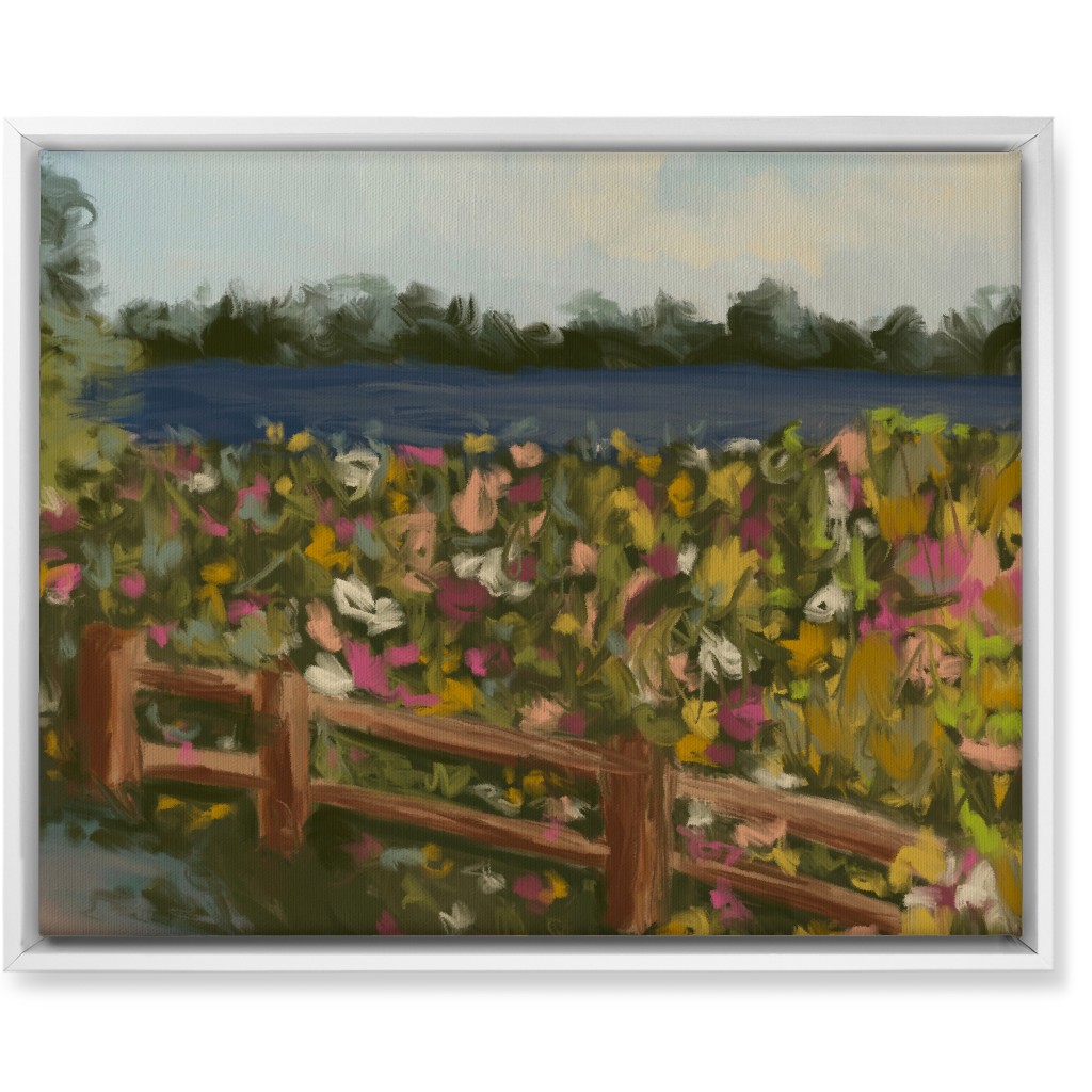 Painted Field of Flowers Wall Art, White, Single piece, Canvas, 16x20, Multicolor