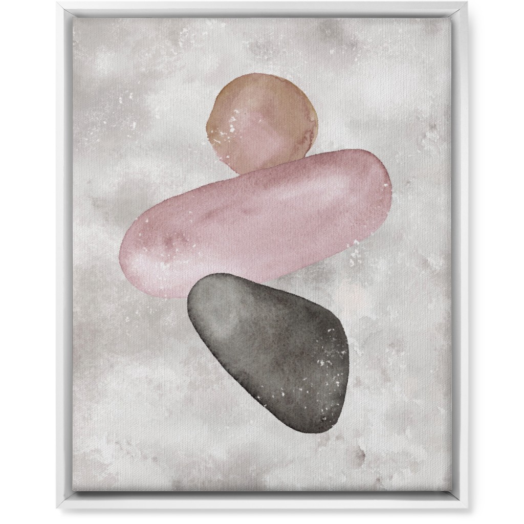 Three Stones Wall Art, White, Single piece, Canvas, 16x20, Gray