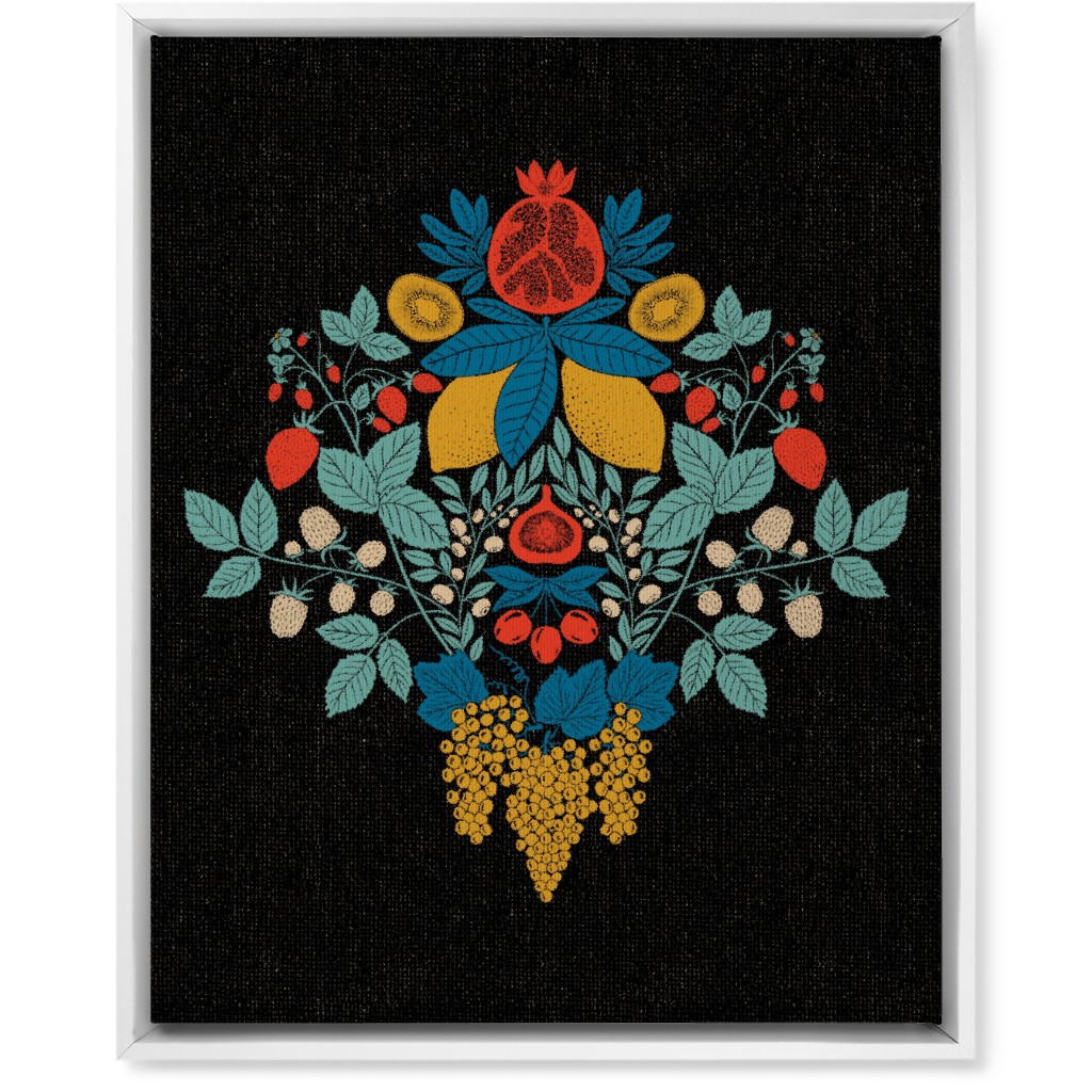 Fruits Wall Art, White, Single piece, Canvas, 16x20, Multicolor, Coal