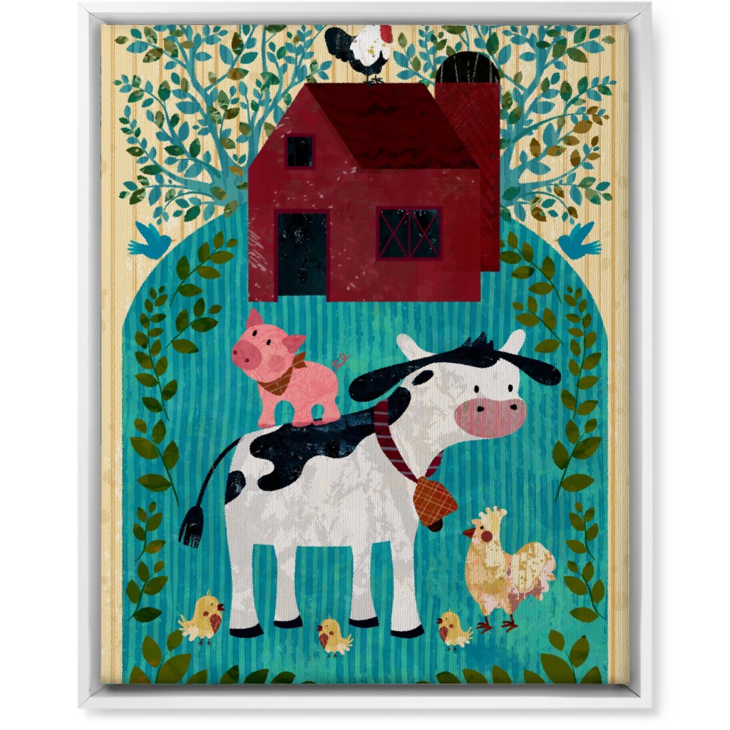 Farm Life - Animals & Barn Wall Art, White, Single piece, Canvas, 16x20, Multicolor