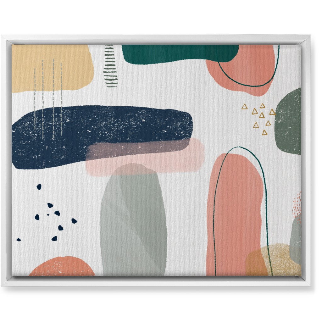Abstract Minima - Multi on White Wall Art, White, Single piece, Canvas, 16x20, Multicolor