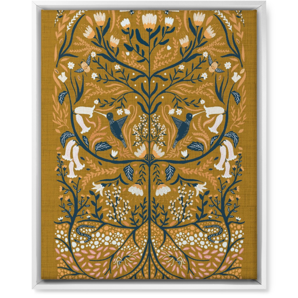 Ecosystems, Folk Art - Orange Wall Art, White, Single piece, Canvas, 16x20, Orange