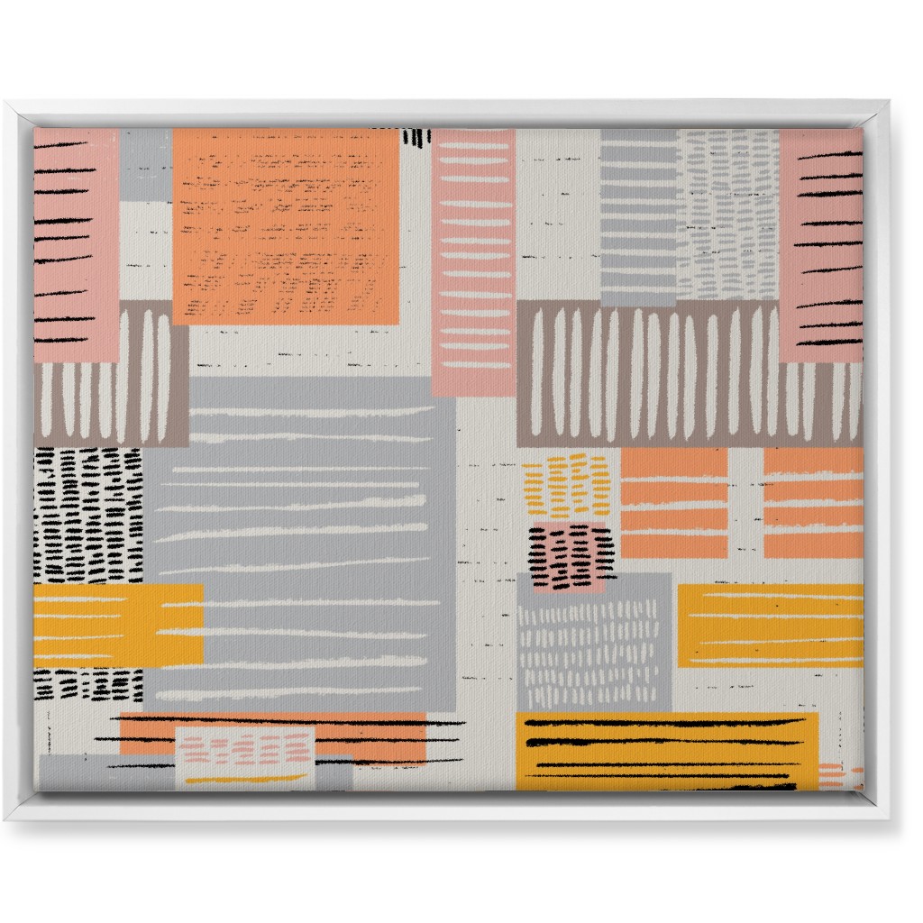Textured Color Blocks - Multi Wall Art, White, Single piece, Canvas, 16x20, Multicolor