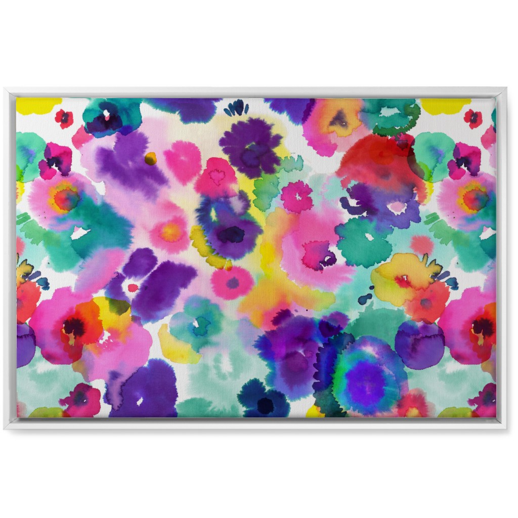Abstract Floral Watercolor - Multi Wall Art, White, Single piece, Canvas, 20x30, Multicolor
