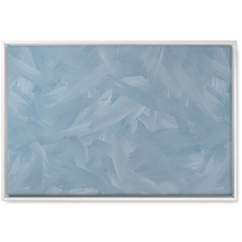 Brushstroke Wash - Light Blue Wall Art, White, Single piece, Canvas, 20x30, Blue
