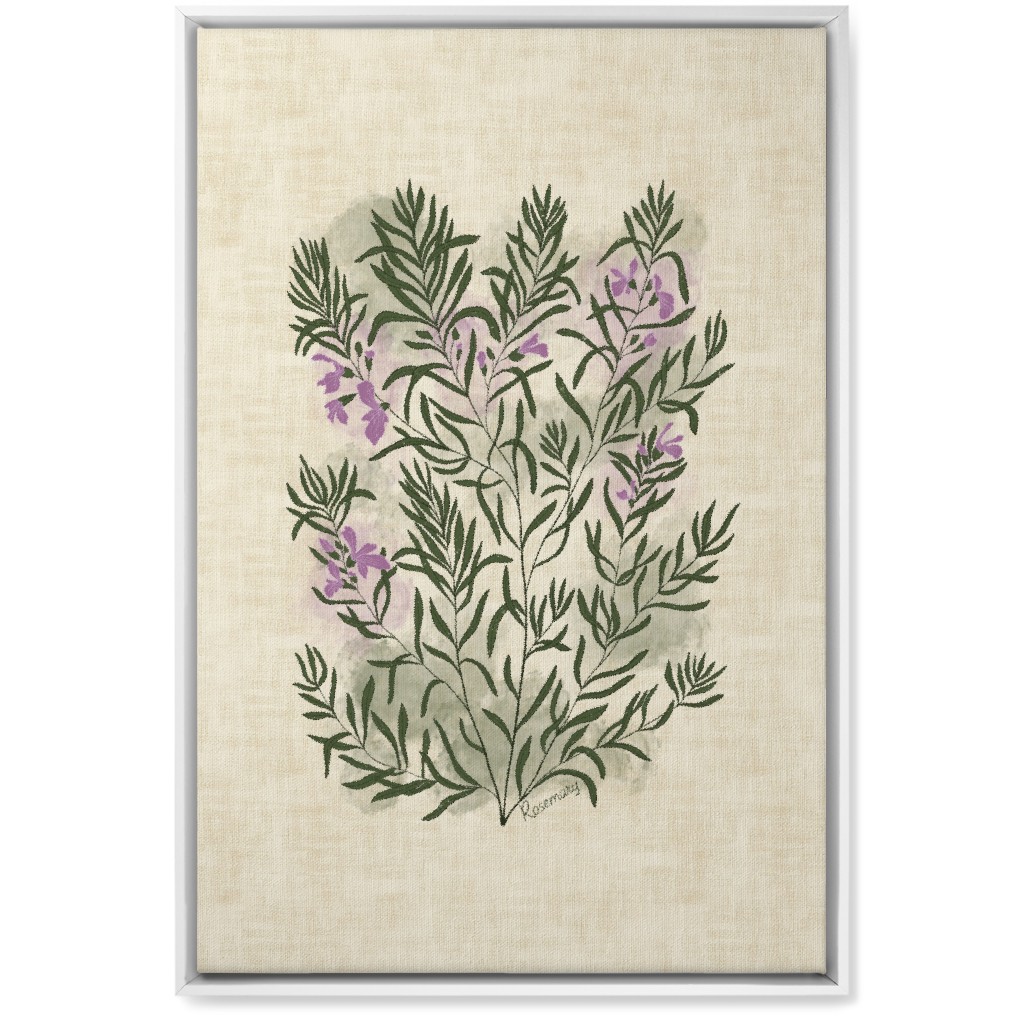 Rosemary - Botanical Illustration Wall Art, White, Single piece, Canvas, 20x30, Beige