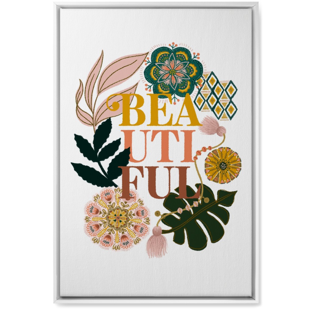 Boho Beauty - Multi Botanical Wall Art, White, Single piece, Canvas, 20x30, Multicolor