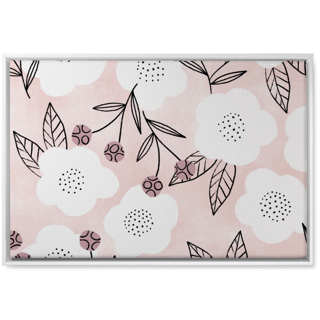 Arlene Floral - Pink Wall Art, White, Single piece, Canvas, 20x30, Pink