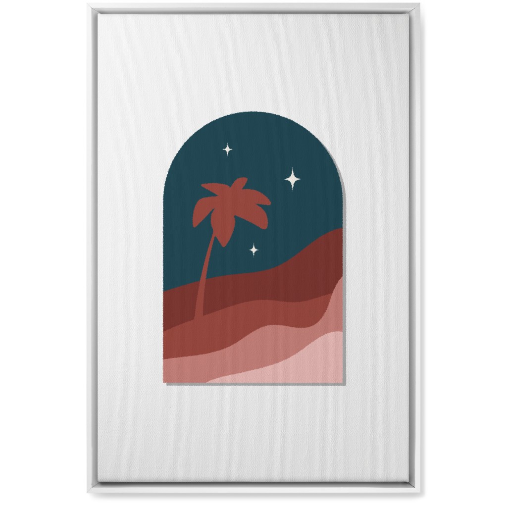 Abstract Landscape in Window With Tree Wall Art, White, Single piece, Canvas, 20x30, Multicolor, Mauve