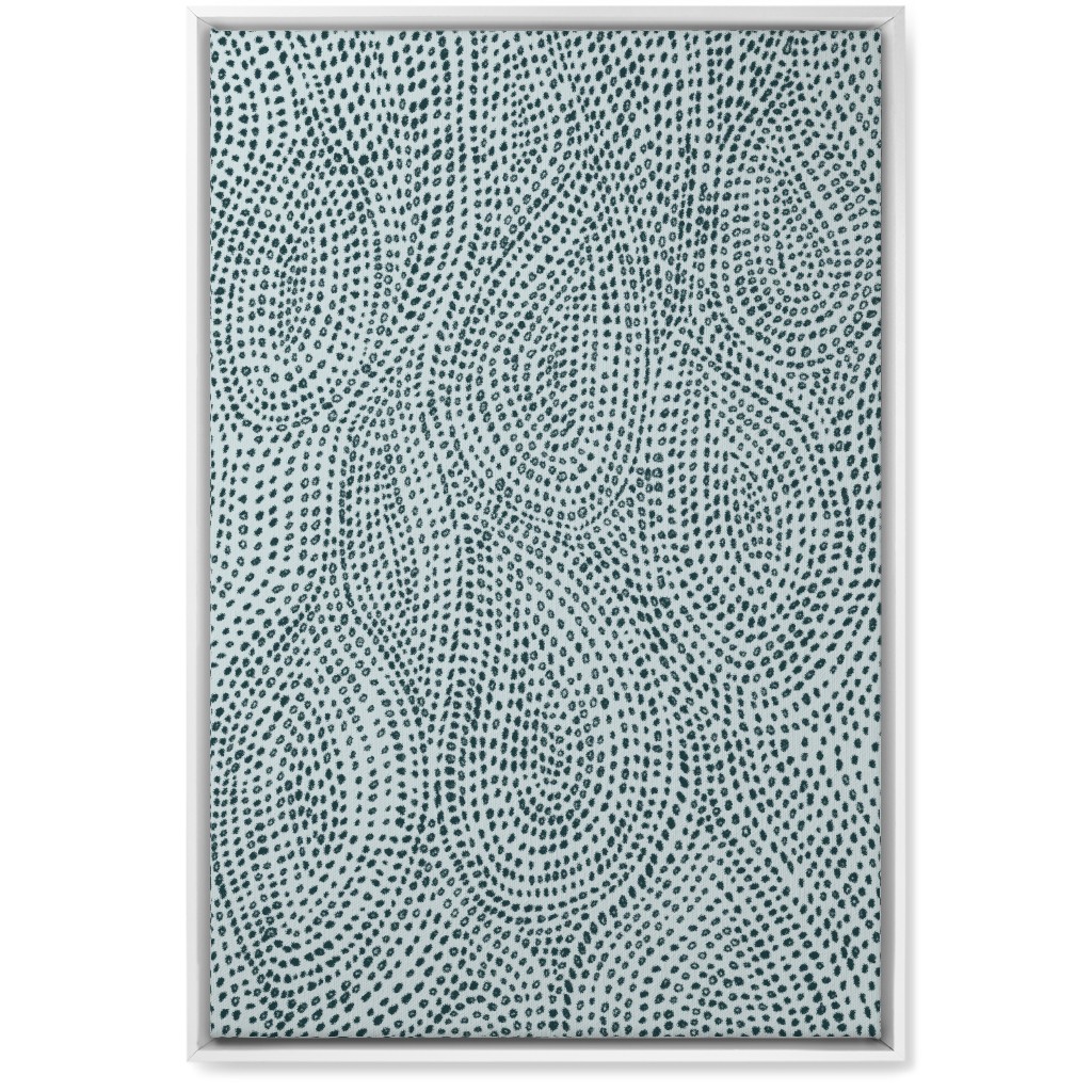 Drop Dots - Blue Wall Art, White, Single piece, Canvas, 20x30, Blue