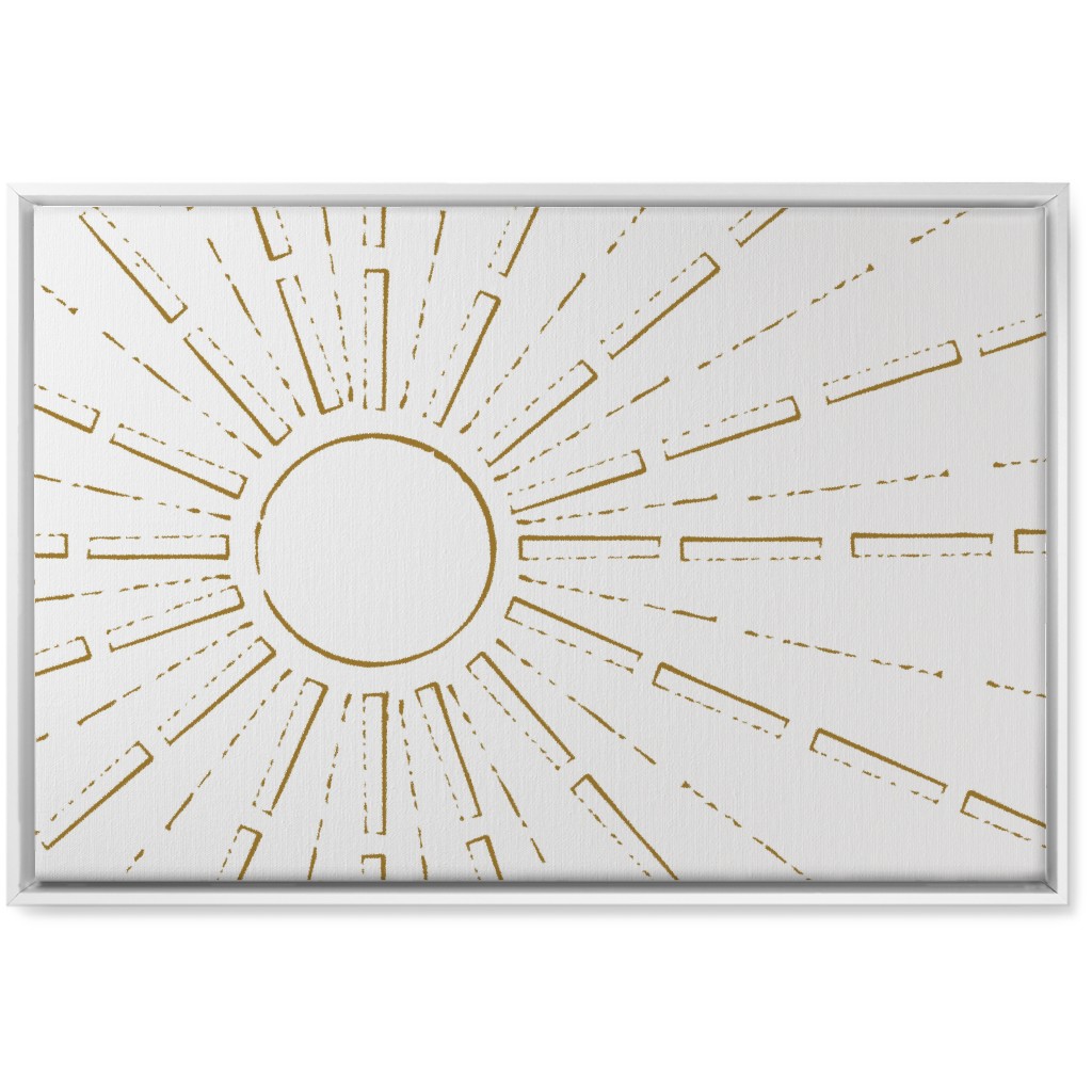 Midcentury Sunburst Wall Art, White, Single piece, Canvas, 20x30, White, White
